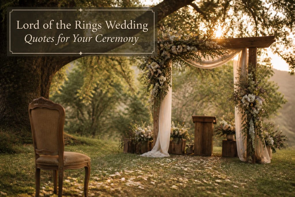 A collection of wedding quotes related to the Lord of the Rings.